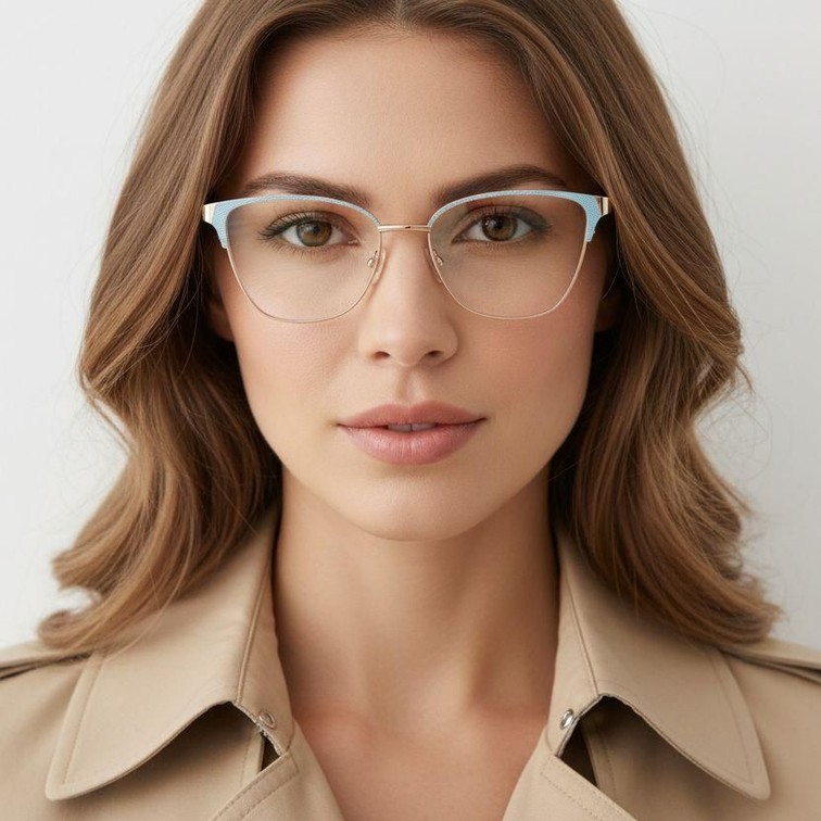 Butterfly Blue Metal Glasses #BS2425-1110