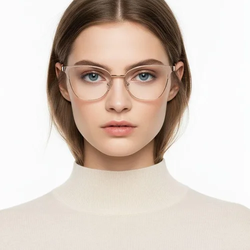 Lunettes papillon en métal marron #BS2425-1111