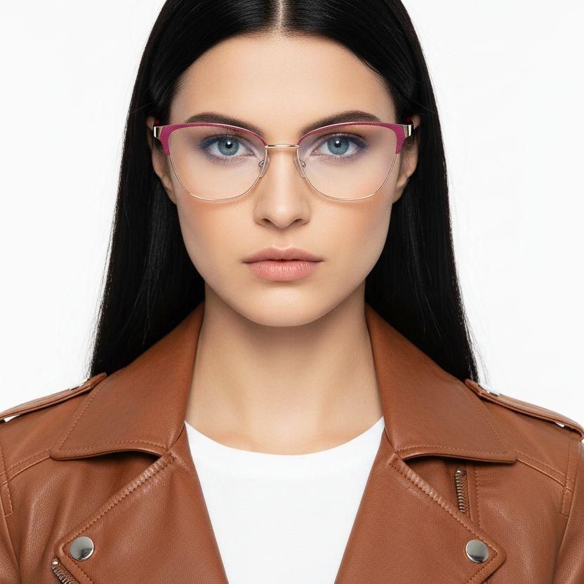 Butterfly Red Metal Glasses #BS2425-1113