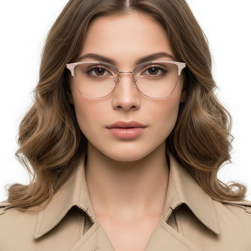 Schmetterlingsbraune Metallbrille #BS2425-1117