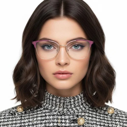Lunettes papillon en métal rouge #BS2425-1119