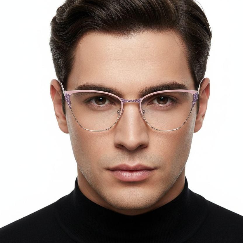 Schmetterlings-Brille aus lila Metall #BS2425-1121