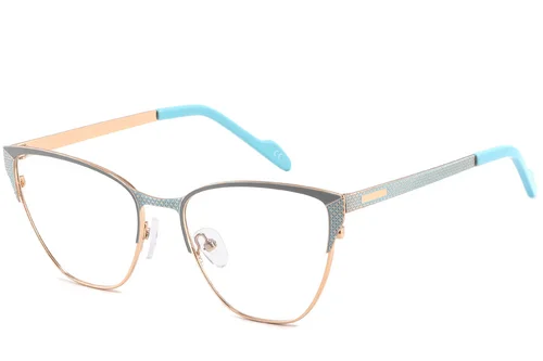 Lunettes papillon en métal bleu #BS2425-1122