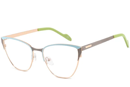 Lunettes papillon en métal bleu #BS2425-1124