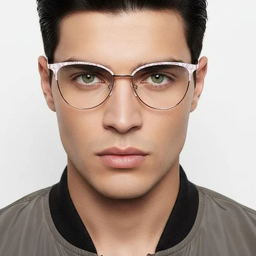 Lunettes papillon en métal blanc #BS2425-1132