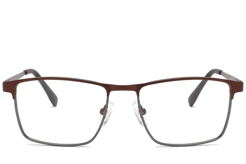 Lunettes rectangulaires en métal brun #BS2425-1135