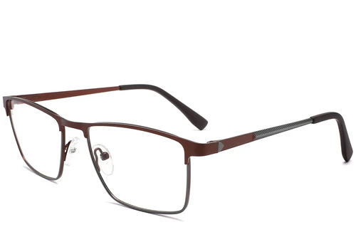 Rectangular Brown Metal Glasses #BS2425-1135