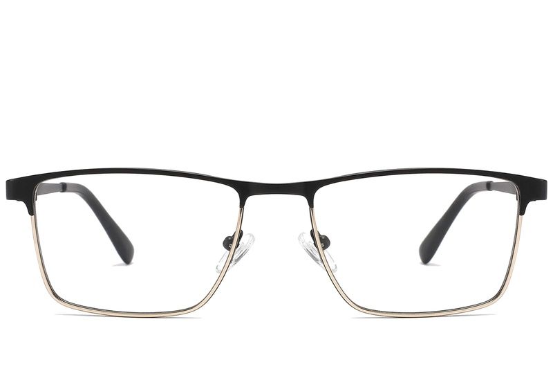 Rectangular Black Metal Glasses #BS2425-1136