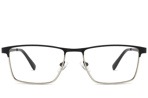 Lunettes rectangulaires en métal noir #BS2425-1136