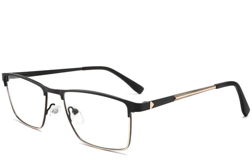Lunettes rectangulaires en métal noir #BS2425-1136
