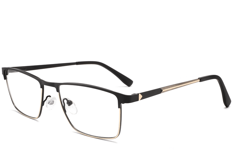 Rectangular Black Metal Glasses #BS2425-1136
