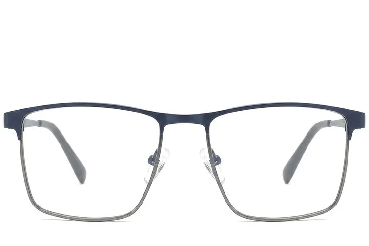 Rectangular Blue Metal Glasses #BS2425-1137