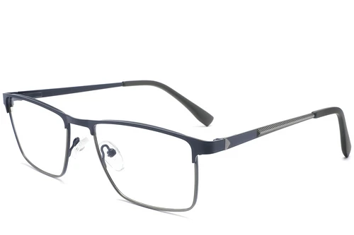 Rectangular Blue Metal Glasses #BS2425-1137