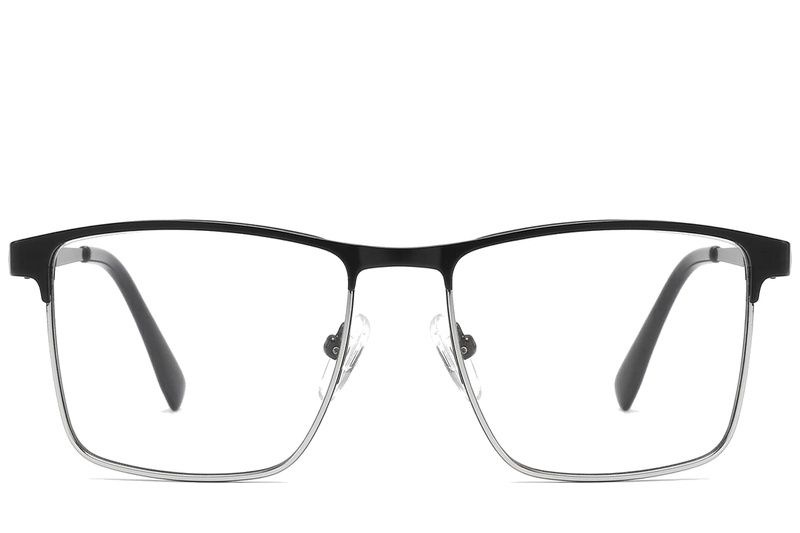 Rectangular Black Metal Glasses #BS2425-1138