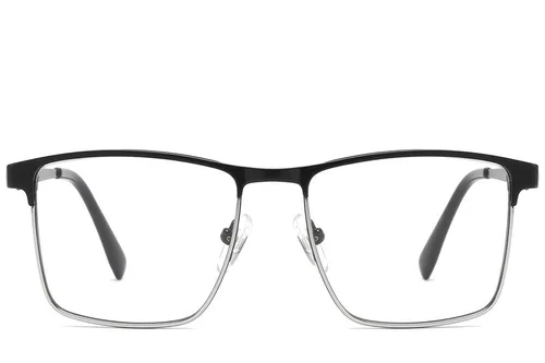 Lunettes rectangulaires en métal noir #BS2425-1138