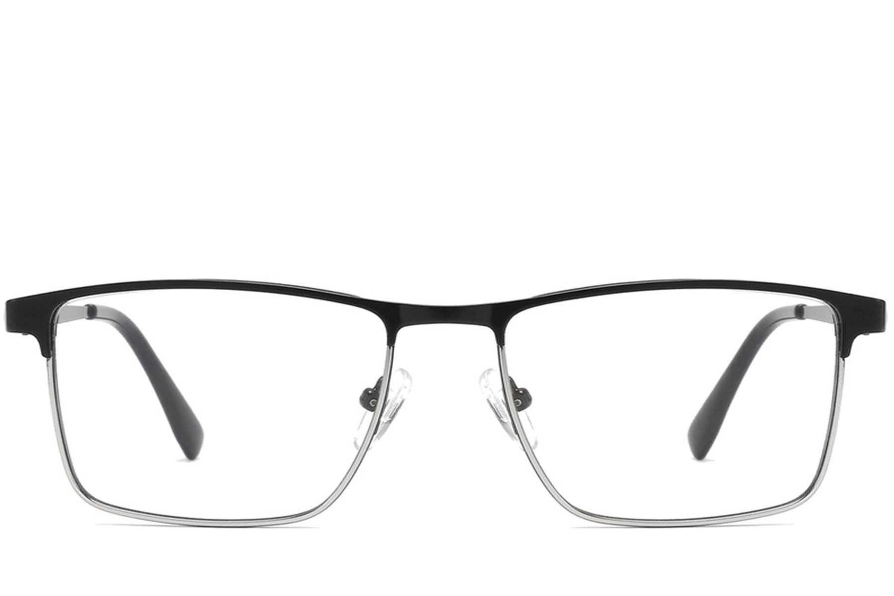 Gafas rectangulares de metal negro #BS2425-1138
