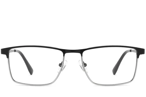 Lunettes rectangulaires en métal noir #BS2425-1138