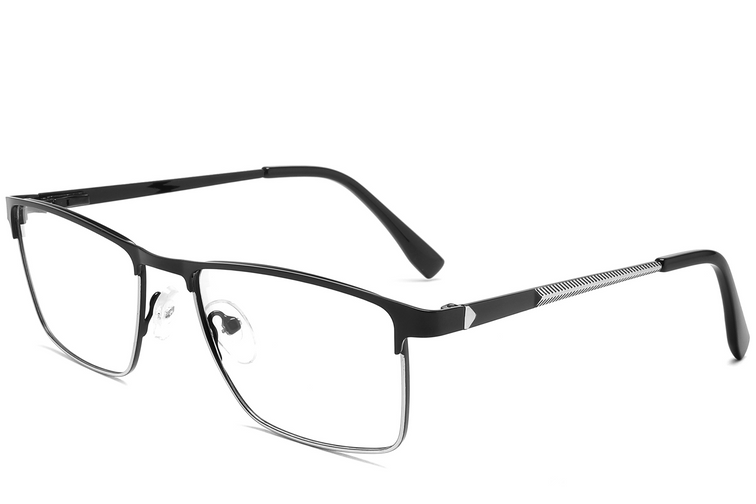 Gafas rectangulares de metal negro #BS2425-1138