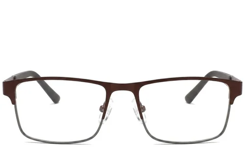 Lunettes rectangulaires en métal brun #BS2425-1140