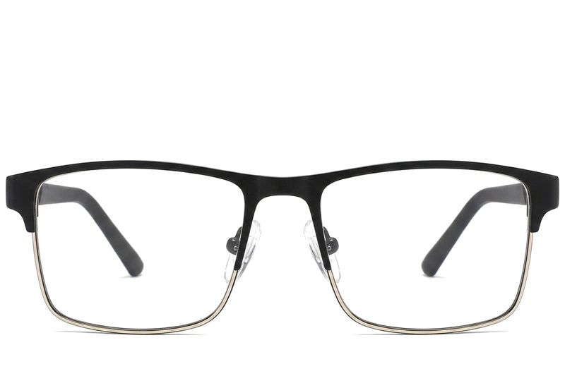 Rectangular Black Metal Glasses #BS2425-1141