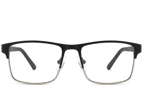 Lunettes rectangulaires en métal noir #BS2425-1141