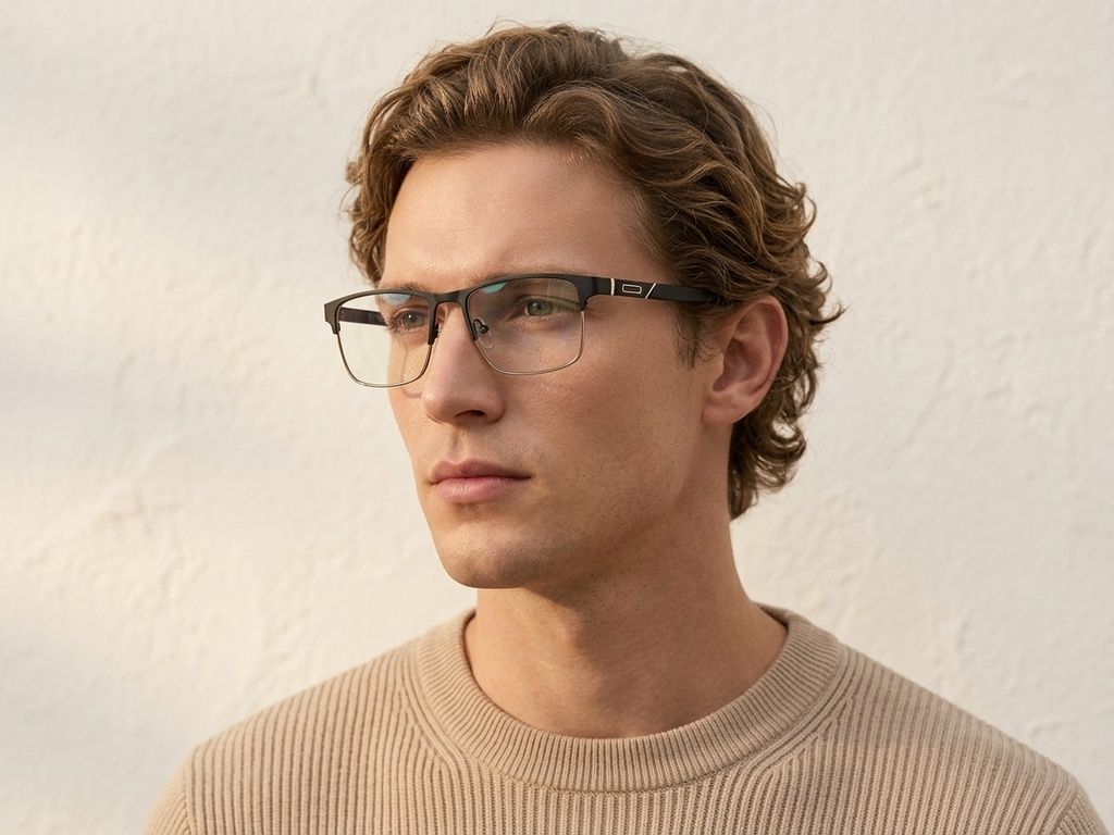 Rectangular Black Metal Glasses #BS2425-1141