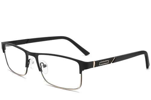 Lunettes rectangulaires en métal noir #BS2425-1141