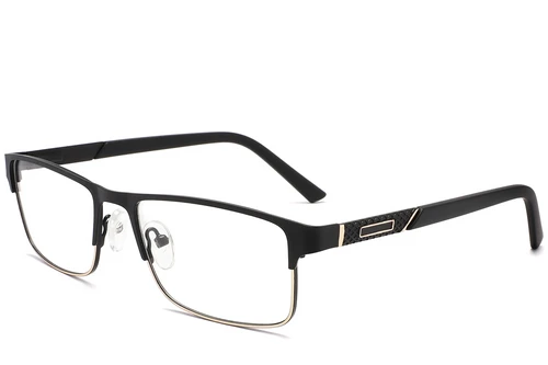 Rectangular Black Metal Glasses #BS2425-1141