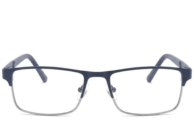 Rectangular Blue Metal Glasses #BS2425-1142