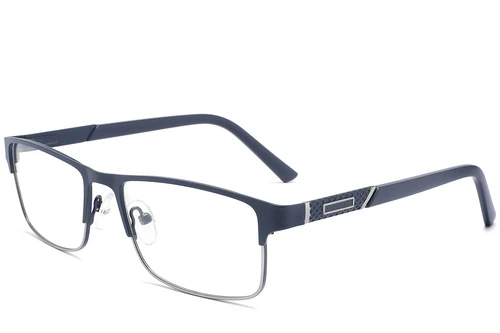 Rectangular Blue Metal Glasses #BS2425-1142
