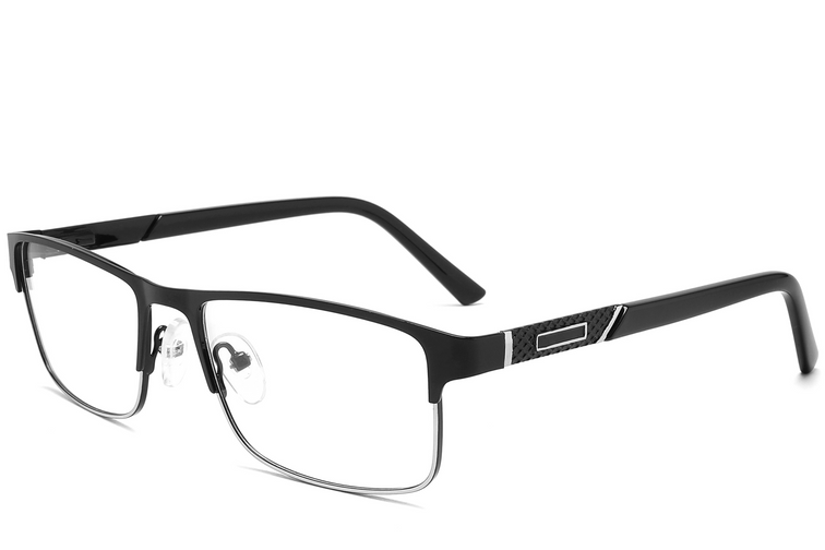 Rectangular Black Metal Glasses #BS2425-1143