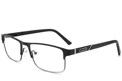 Rectangular Black Metal Glasses #BS2425-1143