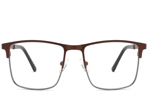 Rectangular Brown Metal Glasses #BS2425-1144