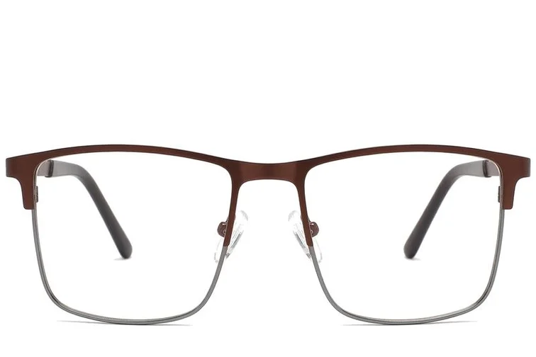 Rectangular Brown Metal Glasses #BS2425-1144