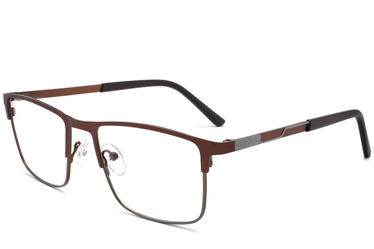 Lunettes rectangulaires en métal brun #BS2425-1144