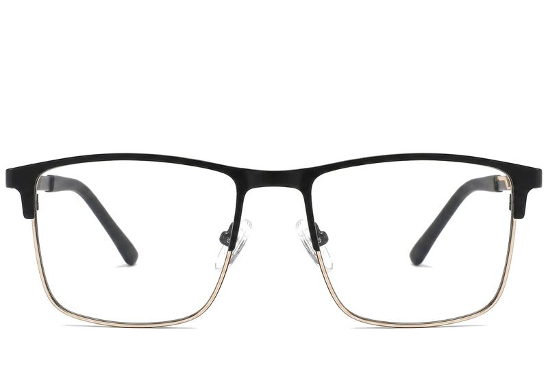 Rectangular Black Metal Glasses #BS2425-1145