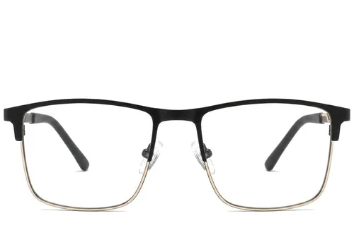 Lunettes rectangulaires en métal noir #BS2425-1145