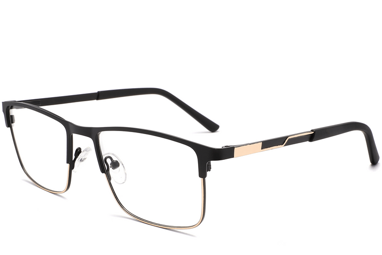 Rectangular Black Metal Glasses #BS2425-1145