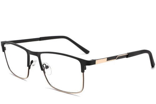 Lunettes rectangulaires en métal noir #BS2425-1145