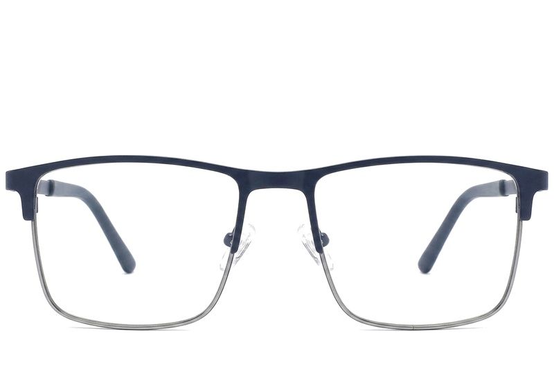 Rectangular Blue Metal Glasses #BS2425-1146