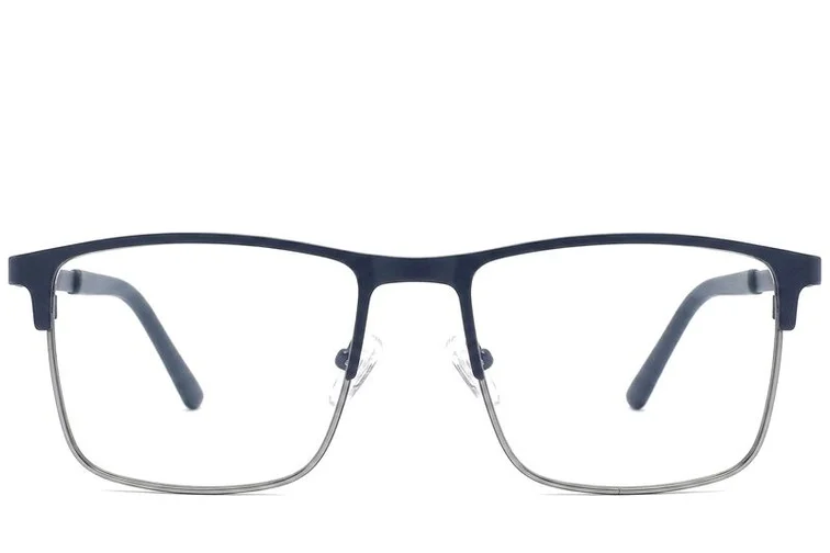 Rectangular Blue Metal Glasses #BS2425-1146