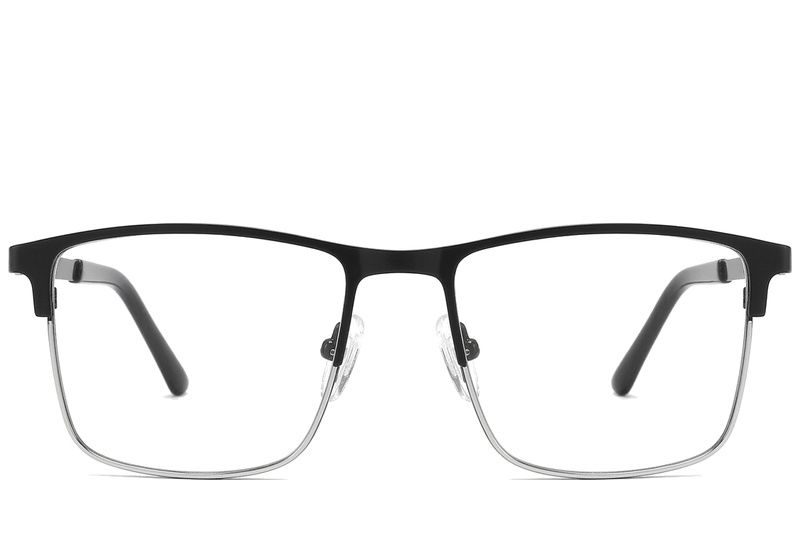 Rectangular Black Metal Glasses #BS2425-1147