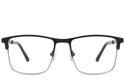 Rectangular Black Metal Glasses #BS2425-1147
