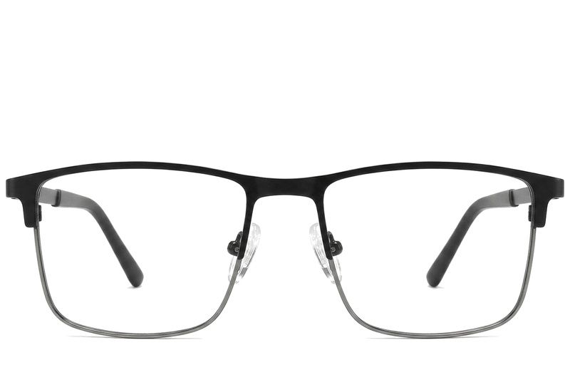 Gafas rectangulares de metal negro #BS2425-1148