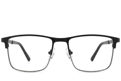 Lunettes rectangulaires en métal noir #BS2425-1148