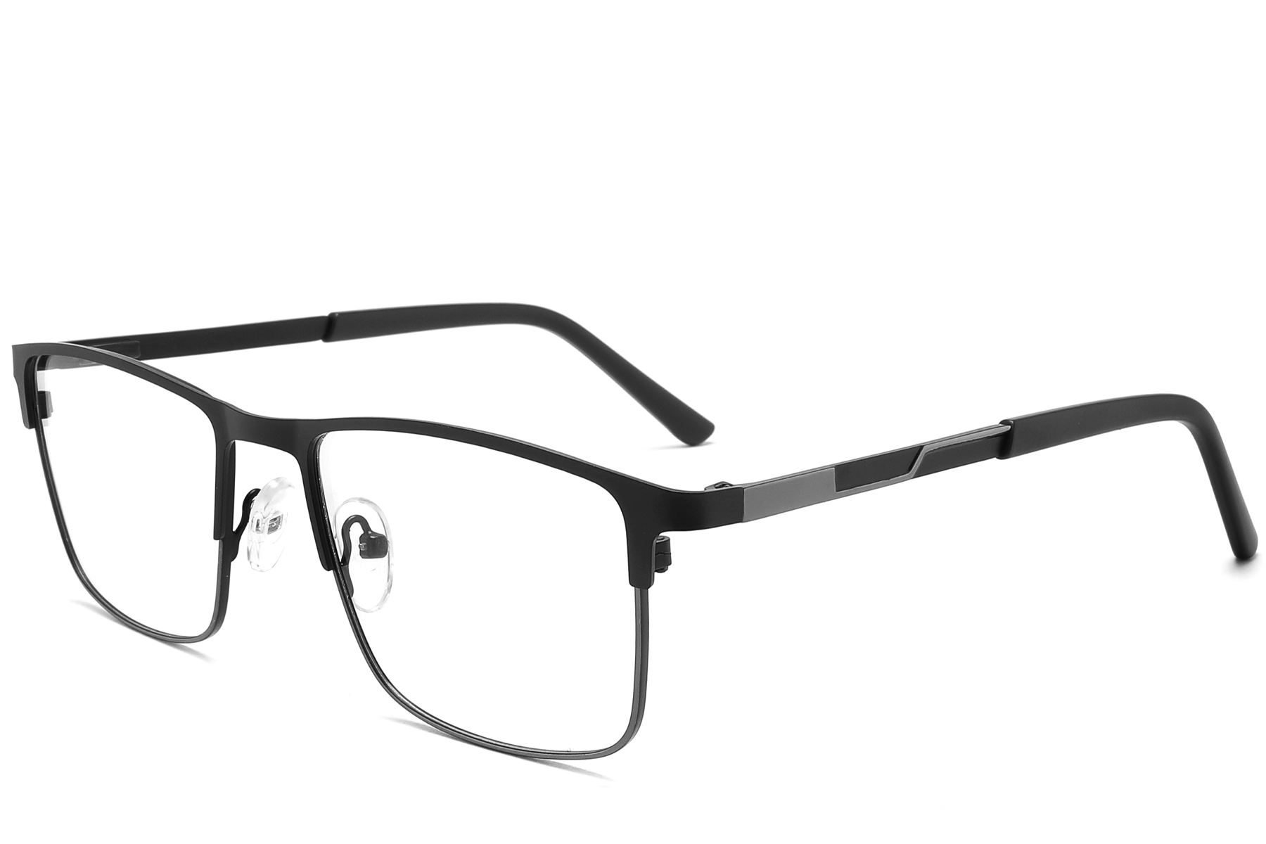 Rectangular Black Metal Glasses #BS2425-1148