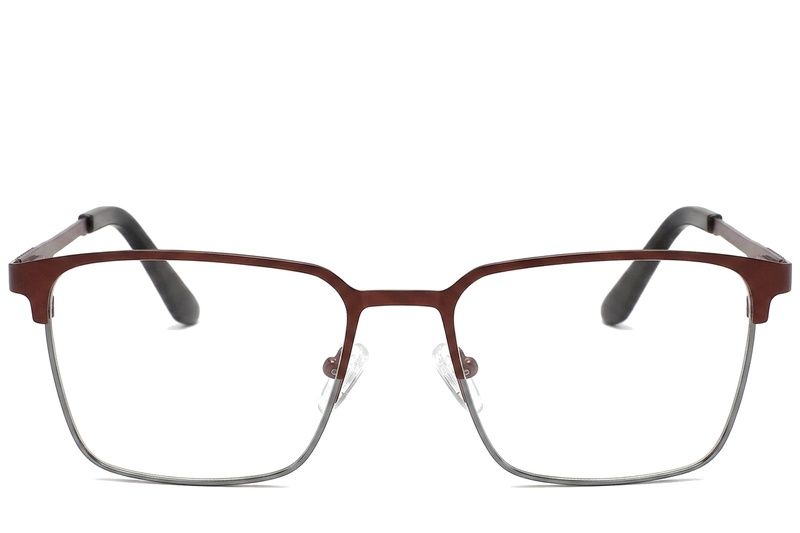 Rectangular Brown Metal Glasses #BS2425-1149