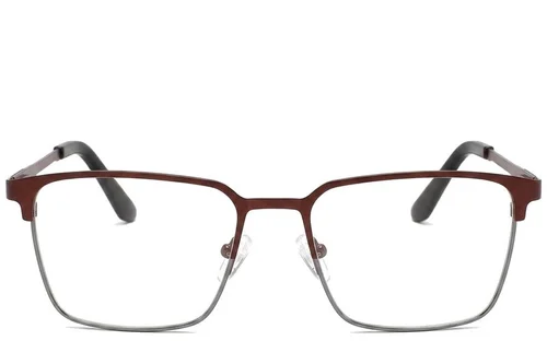 Lunettes rectangulaires en métal brun #BS2425-1149