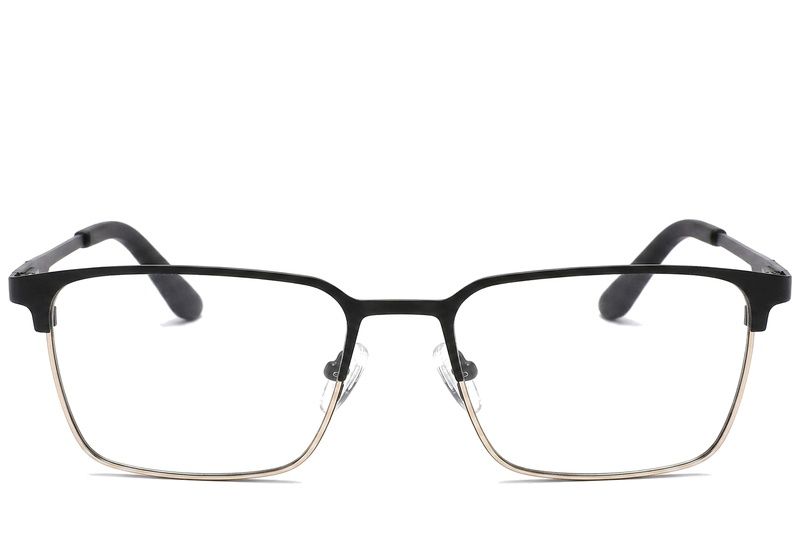 Occhiali rettangolari in metallo nero #BS2425-1150