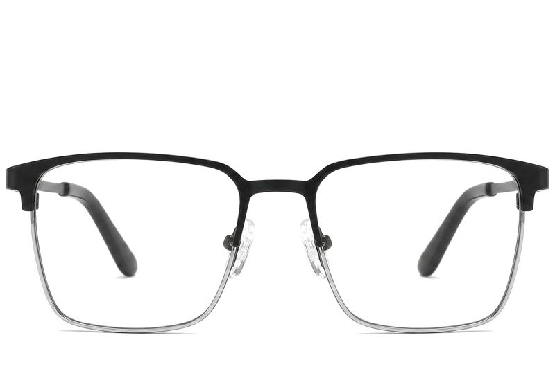 Rectangular Black Metal Glasses #BS2425-1152